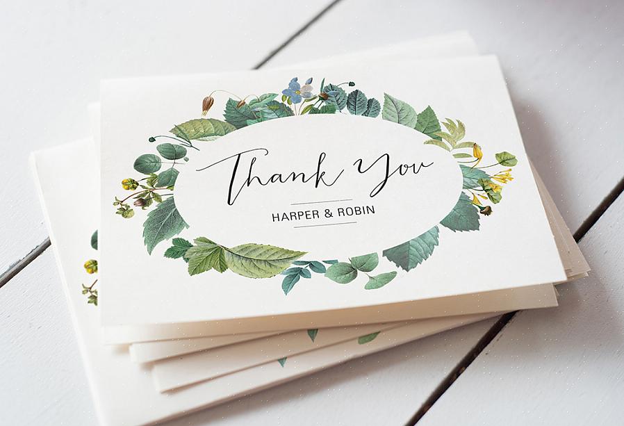 Brudgummar vet att skicka tackkort till människor för bröllopsgåvor