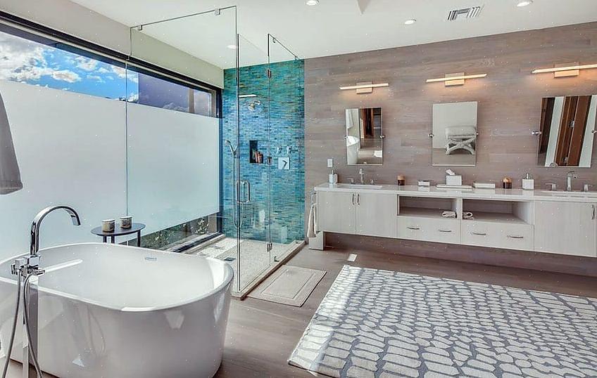 Det moderna badrummet använder naturliga material