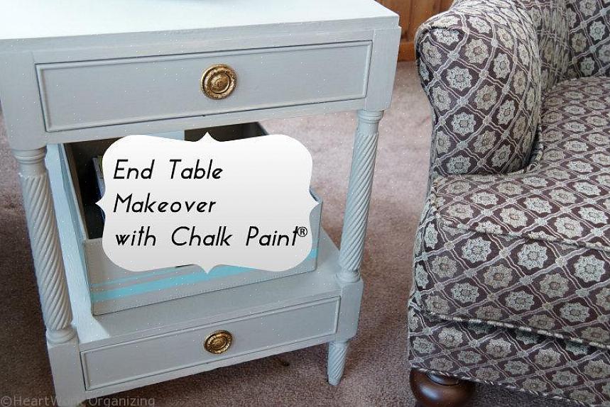 Uppdatera ett slutbord med kritfärg när du vet att möblerna inte har ett mycket högt marknadsvärde