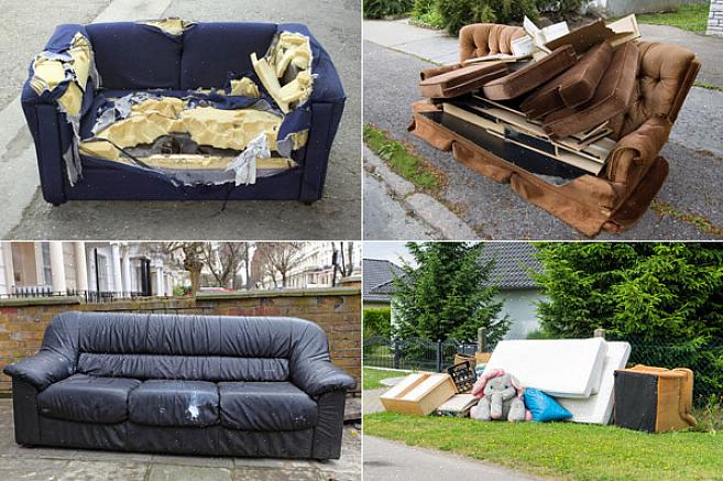 Även om det är svårt att sälja begagnade stoppade möbler på en garageförsäljning eller gårdsförsäljning