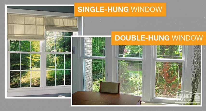 Dubbelhängda fönster är vertikalt skjutbara fönster med en övre